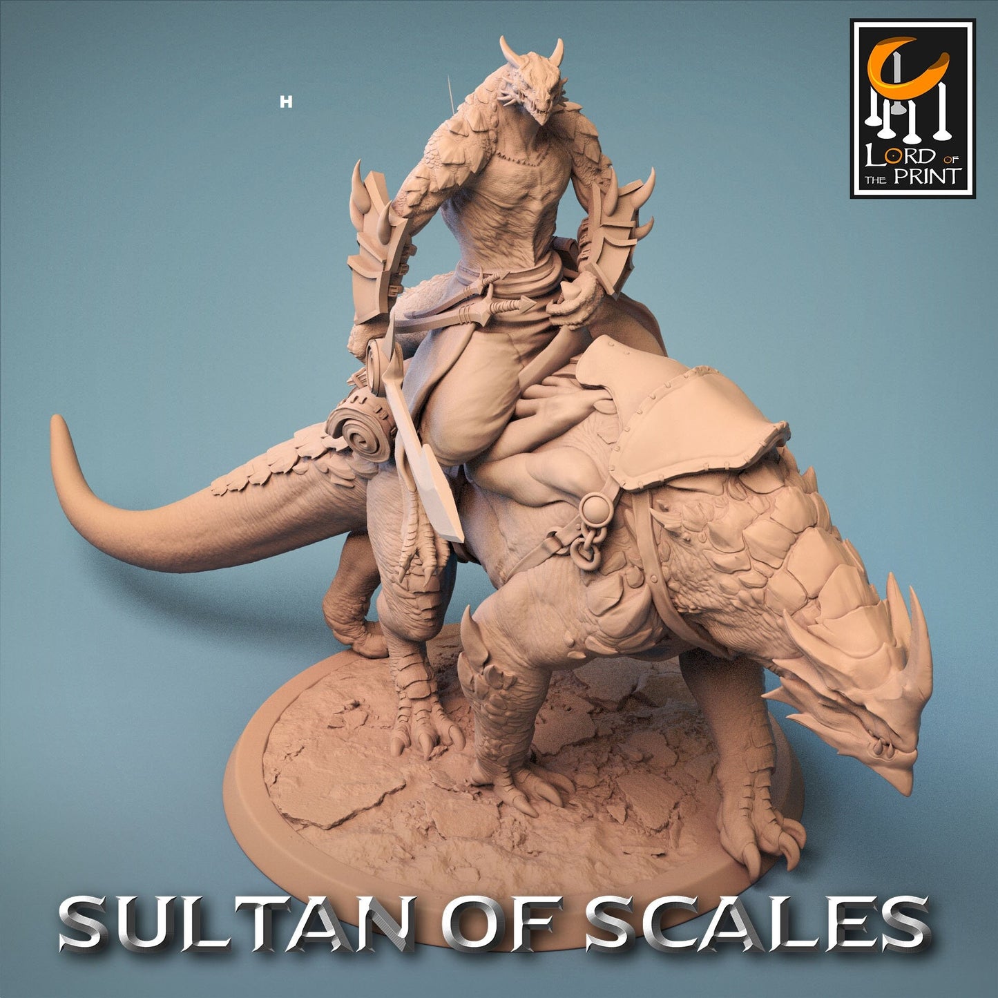 Dragonborn Rider on Great Beast | Rescale Miniatures | Compatible with D&D/AoS | Fantasy | Tabletop RPG
