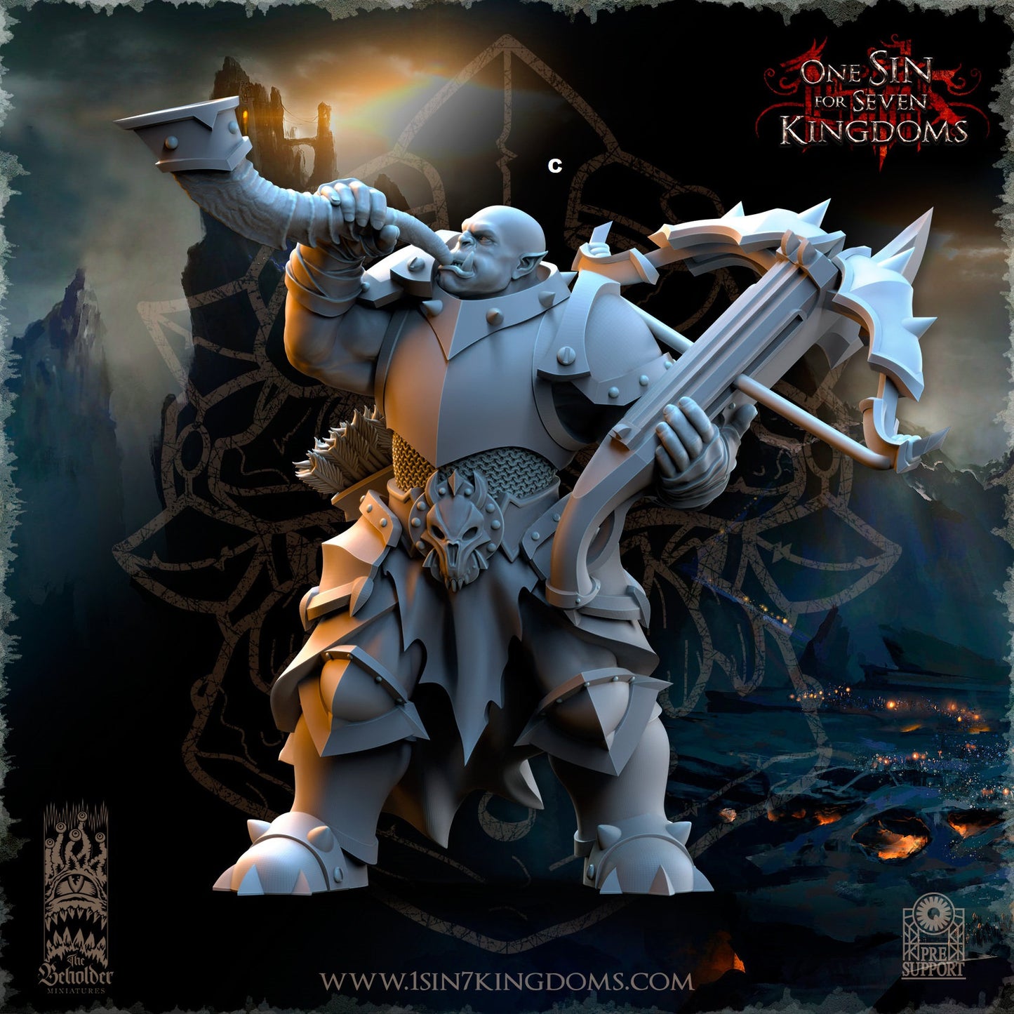 Black Orc Crossbows Command | The Beholder Miniatures | Compatible with D&D/AoS | Fantasy | Tabletop RPG