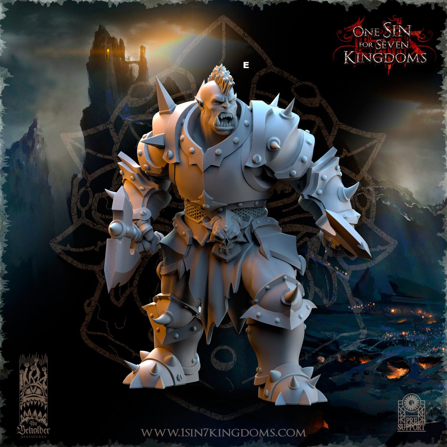 Black Orc Warrior Dual Melee | The Beholder Miniatures | Compatible with D&D/AoS | Fantasy | Tabletop RPG