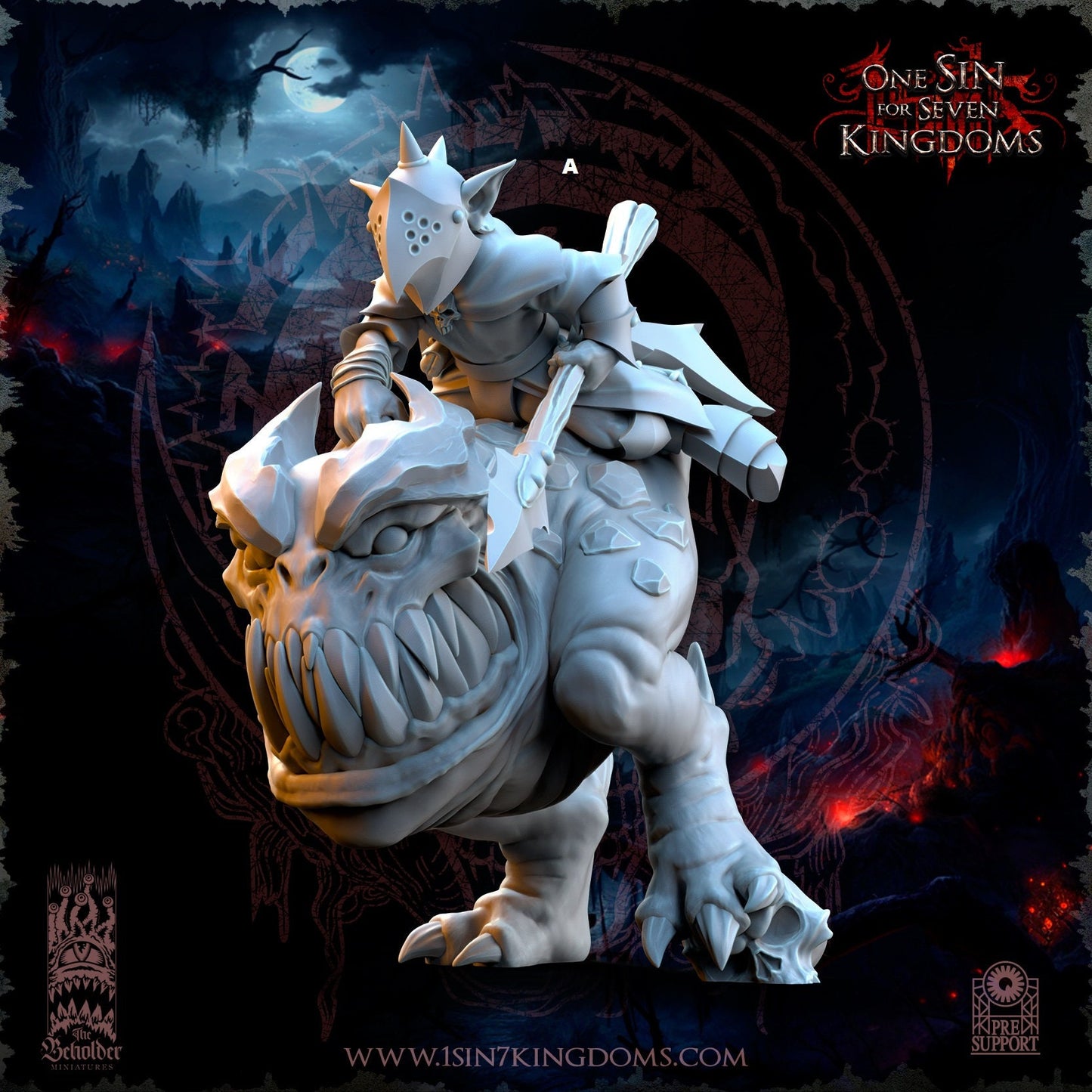 Black Horde Goblin Armoured on Cave Horror | The Beholder Miniatures | Compatible with D&D/AoS | Fantasy | Tabletop RPG