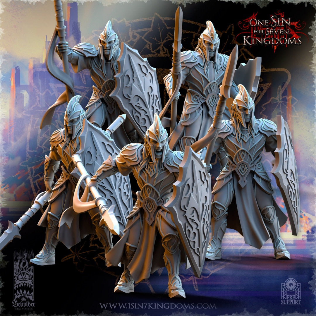 High Elf Spear and Shield | The Beholder Miniatures | Compatible with D&D/AoS | Fantasy | Tabletop RPG