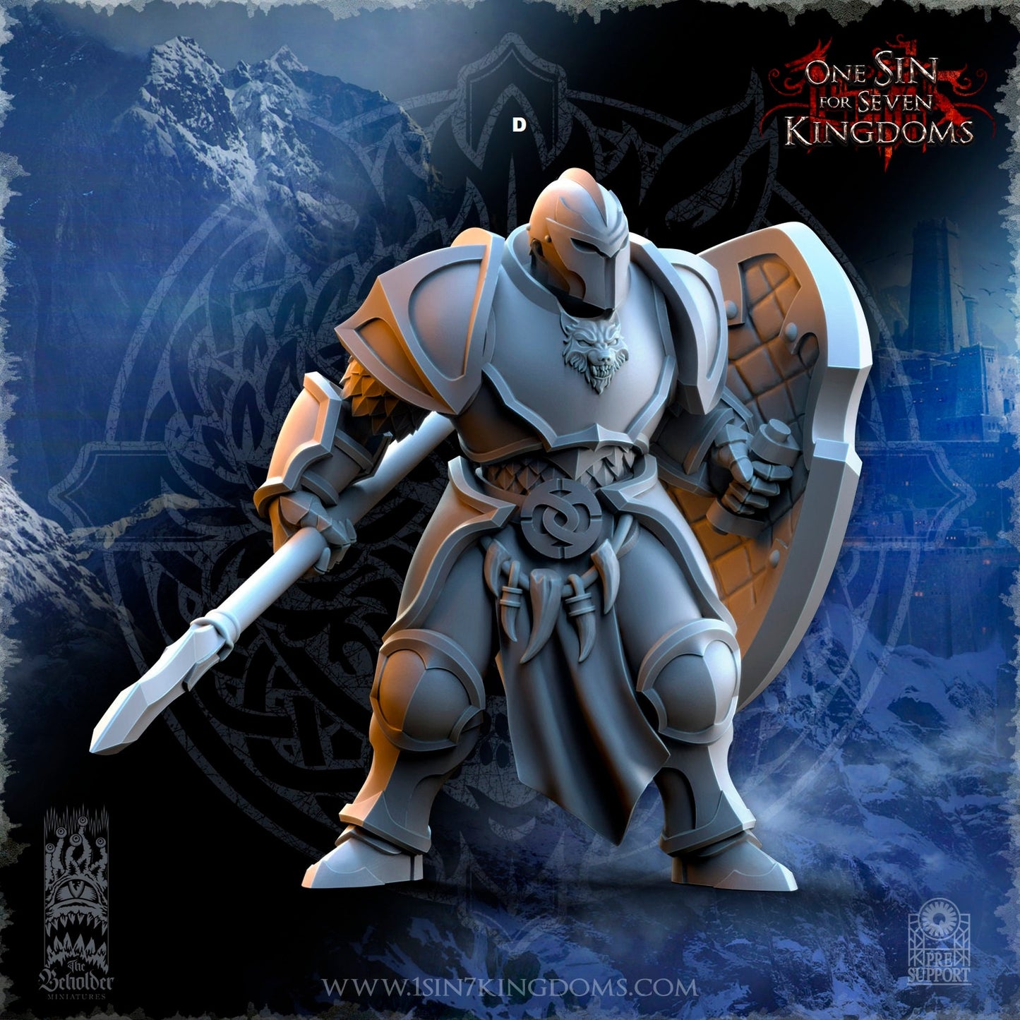 StormWolves Spear and Shield | The Beholder Miniatures | Compatible with D&D/AoS | Fantasy | Tabletop RPG