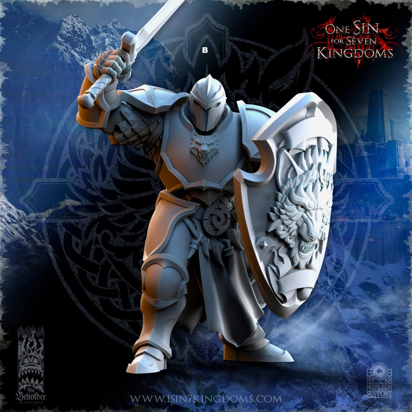 StormWolves Sword and Shield | The Beholder Miniatures | Compatible with D&D/AoS | Fantasy | Tabletop RPG