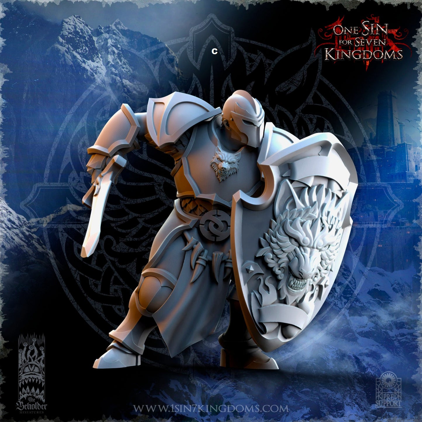 StormWolves Sword and Shield | The Beholder Miniatures | Compatible with D&D/AoS | Fantasy | Tabletop RPG