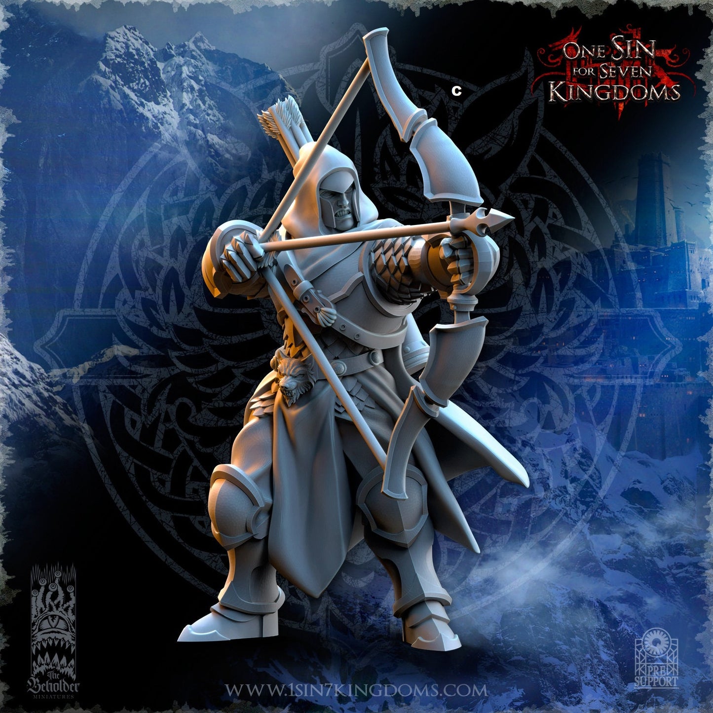 StormWolves Hunters Helmets | The Beholder Miniatures | Compatible with D&D/AoS | Fantasy | Tabletop RPG