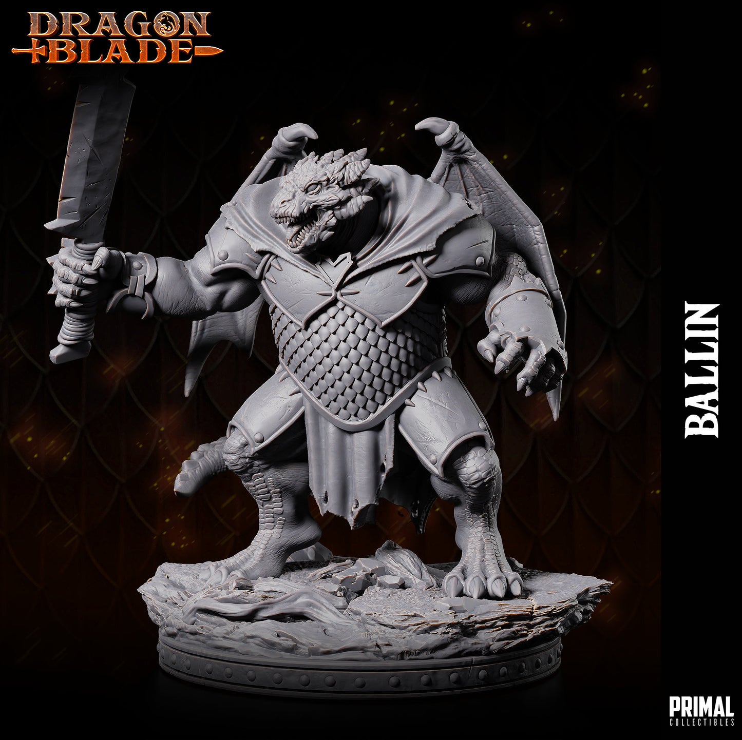 Draconian Warrior Ballin | Primal Collectibles | Compatible with D&D/AoS | Fantasy