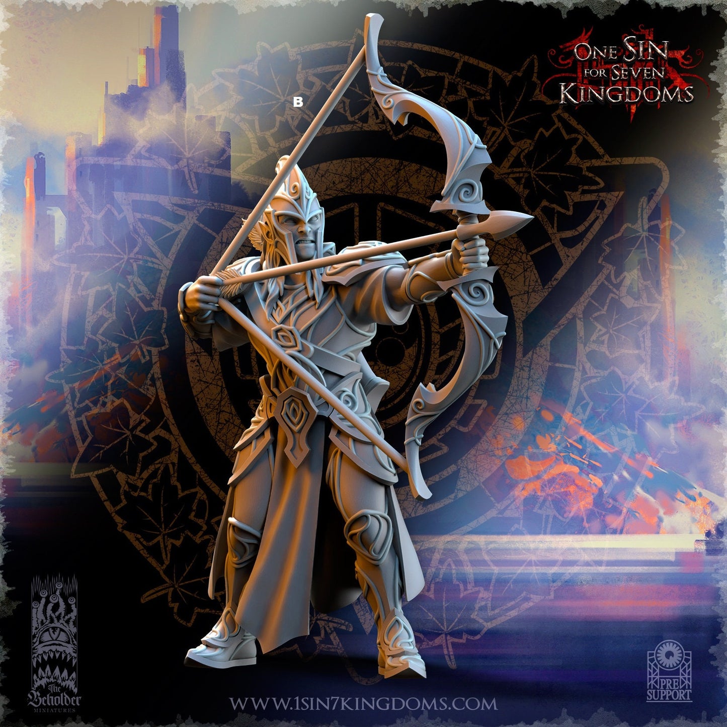 SilverMoor Elf Archer | The Beholder Miniatures | Compatible with D&D/AoS | Fantasy | Tabletop RPG
