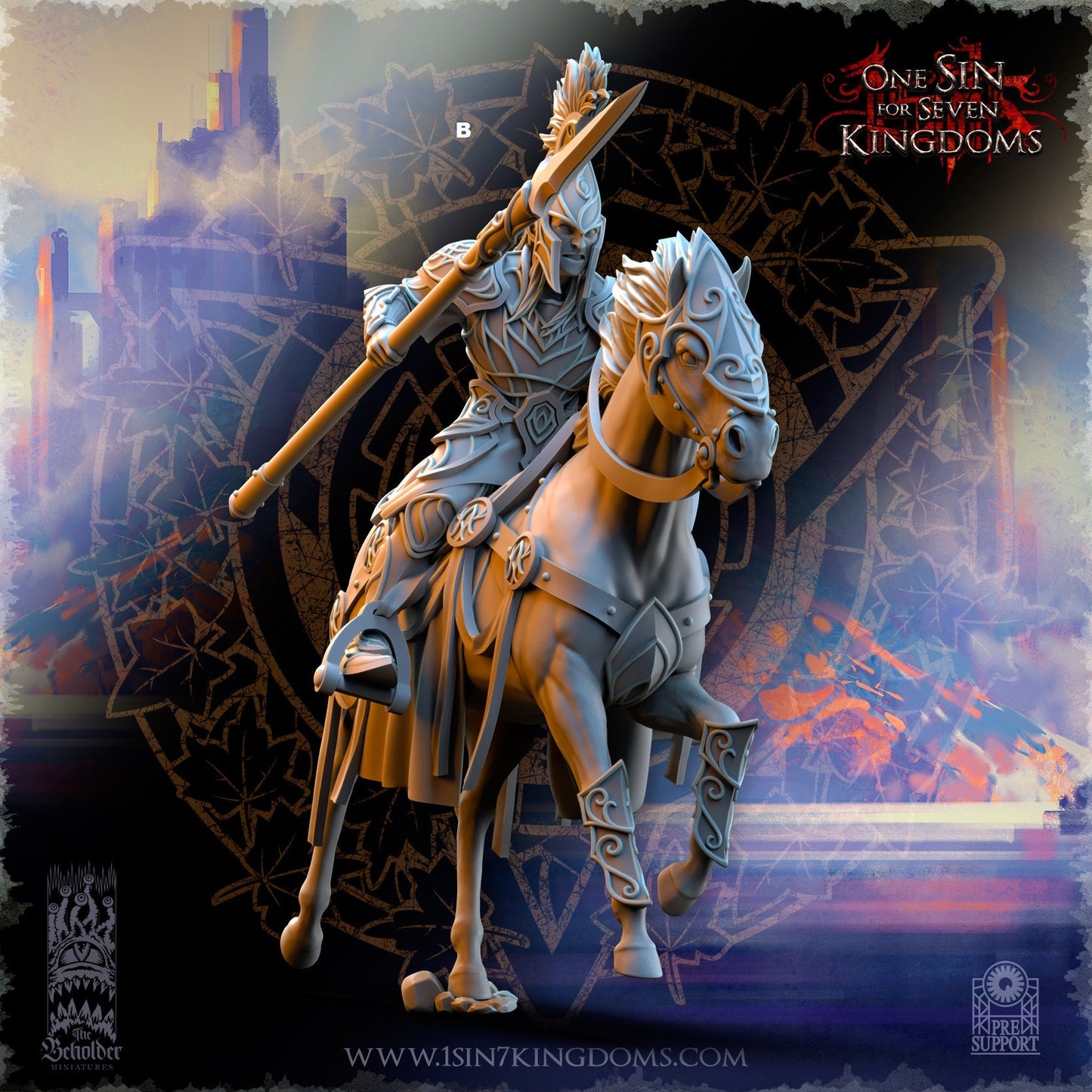 SilverMoor Elf Cavalry Spears | The Beholder Miniatures | Compatible with D&D/AoS | Fantasy | Tabletop RPG