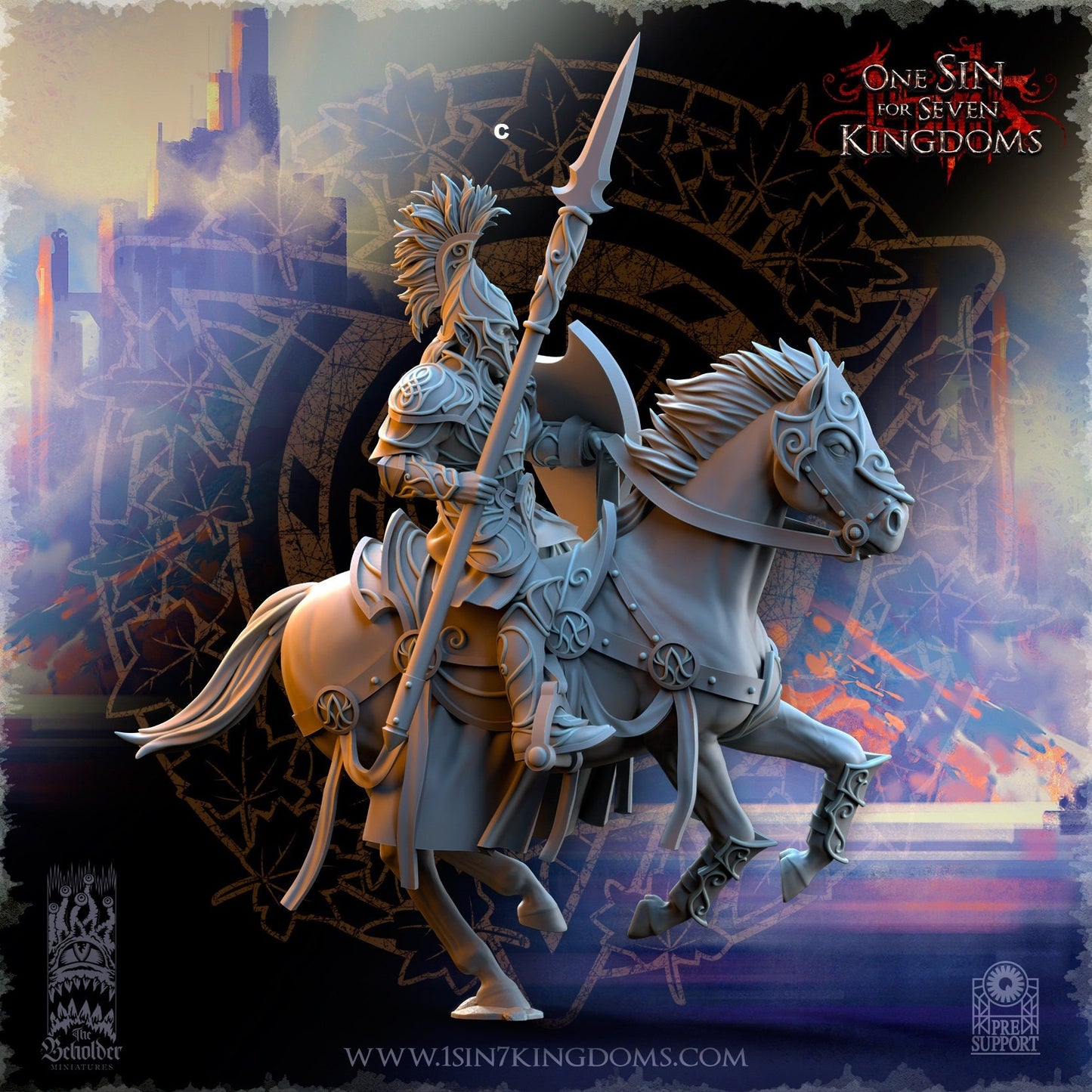 SilverMoor Elf Cavalry Spears | The Beholder Miniatures | Compatible with D&D/AoS | Fantasy | Tabletop RPG