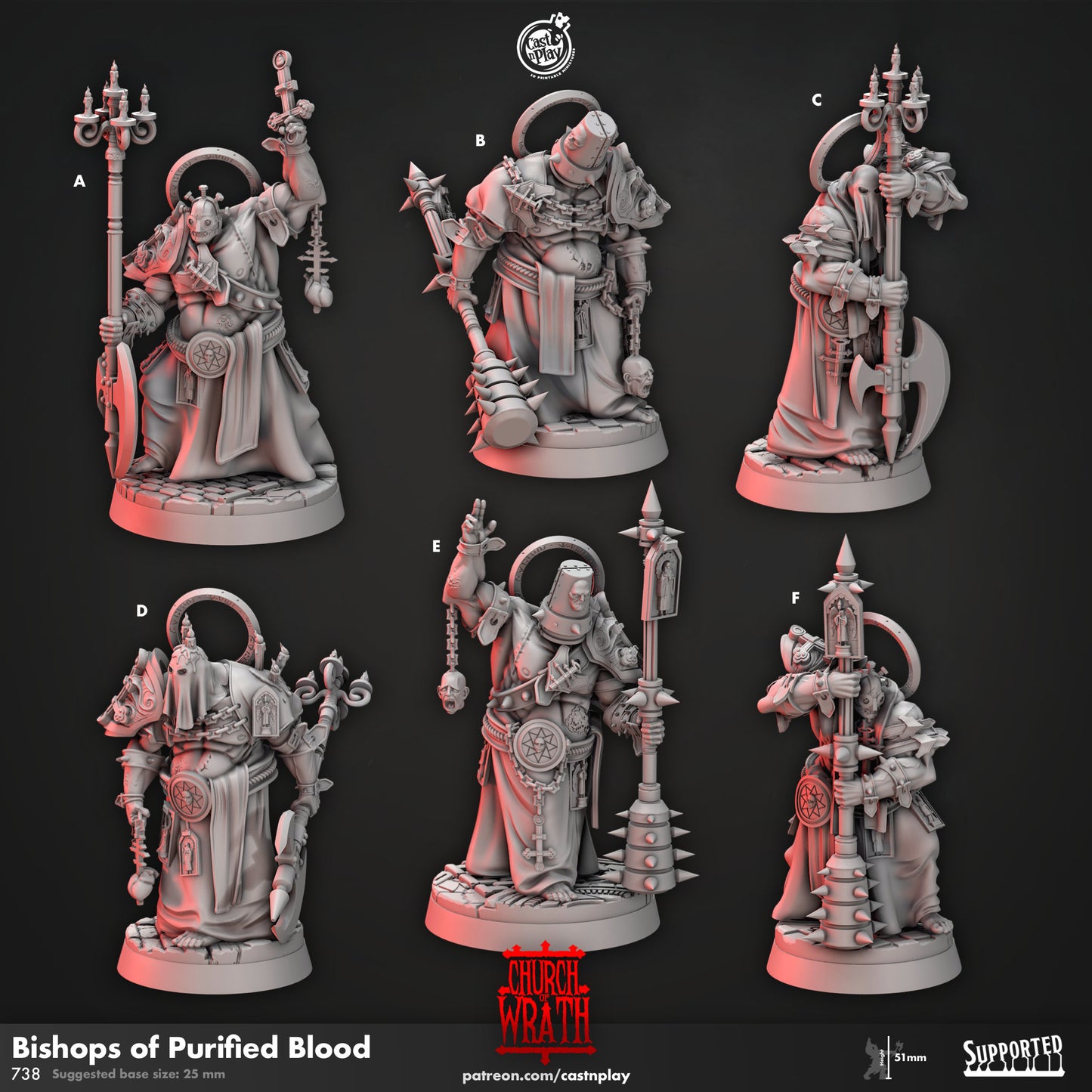 Bishop of Blood Demon | CastnPlay | Compatible with D&D/AoS | Fantasy | Tabletop RPG