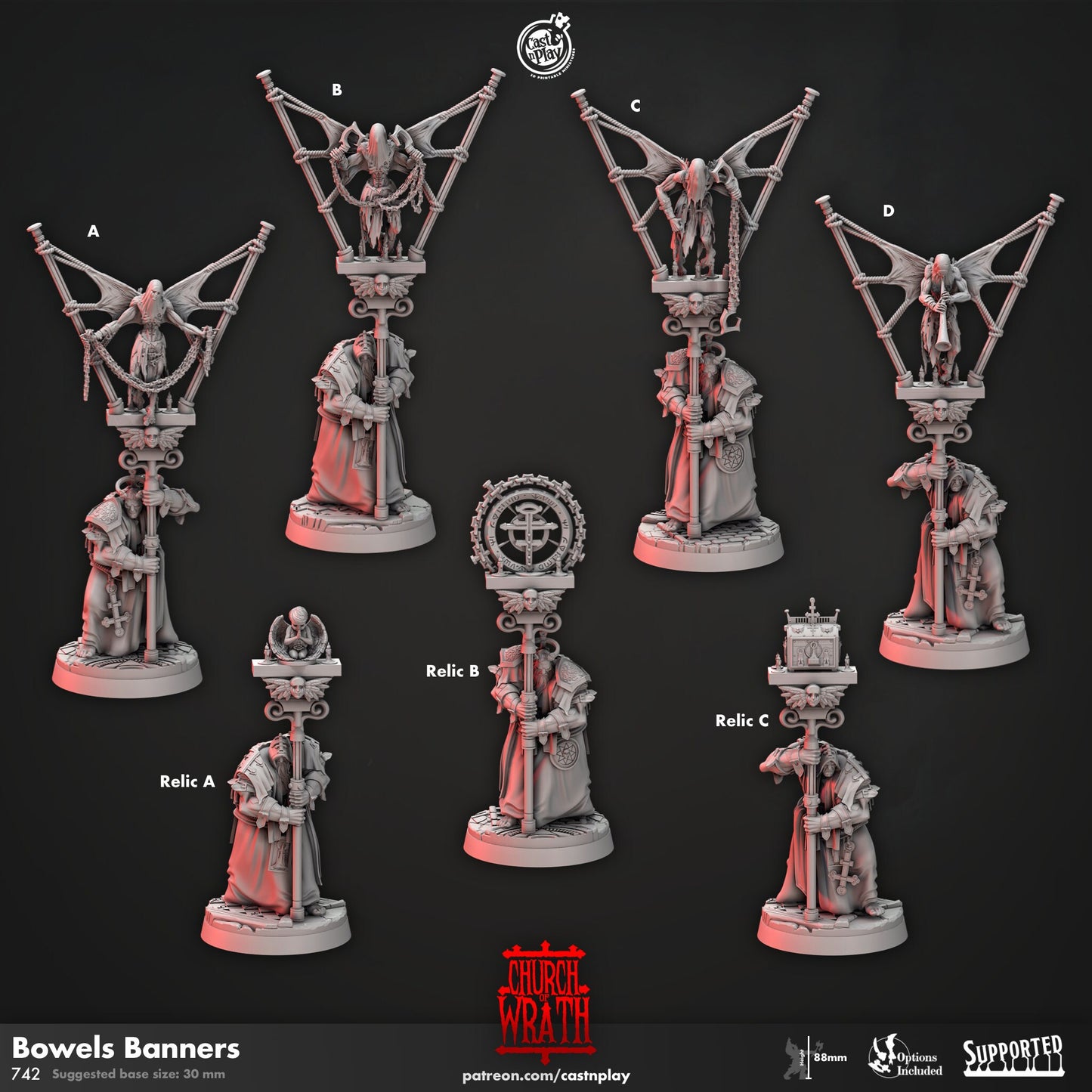 Bowel Banner Demon | CastnPlay | Compatible with D&D/AoS | Fantasy | Tabletop RPG