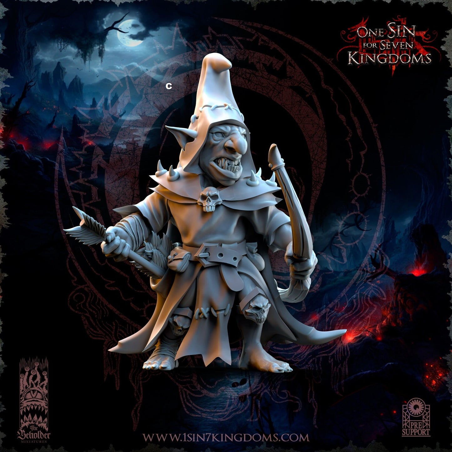 Black Horde Goblin Archer | The Beholder Miniatures | Compatible with D&D/AoS | Fantasy | Tabletop RPG