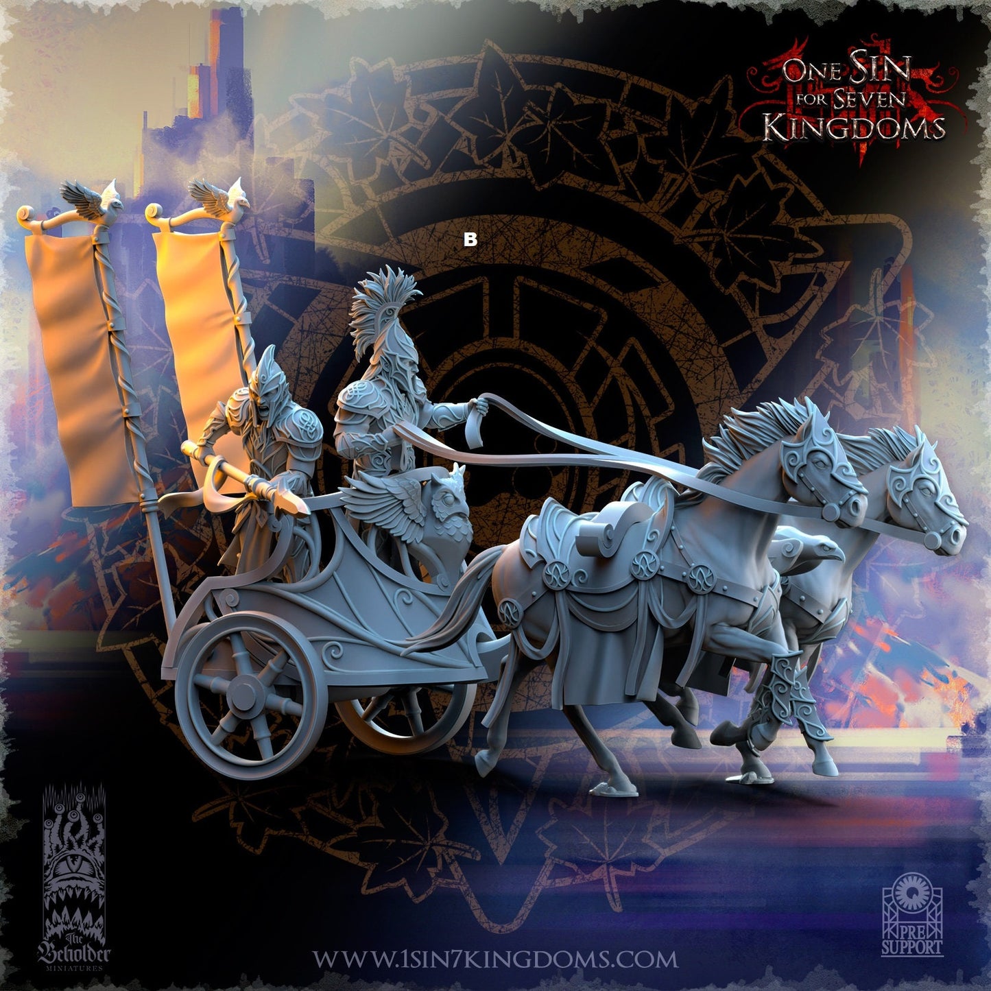 SilverMoor Elf Chariot | The Beholder Miniatures | Compatible with D&D/AoS | Fantasy | Tabletop RPG
