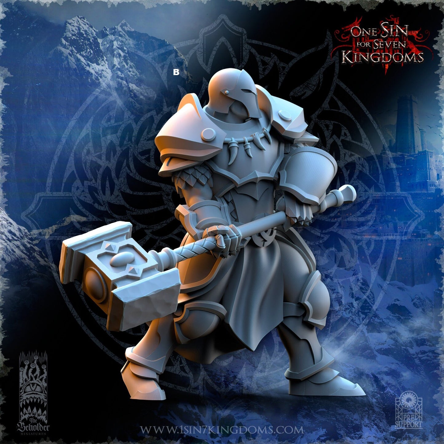 StormWolves Sunderers Great Hammer | The Beholder Miniatures | Compatible with D&D/AoS | Fantasy | Tabletop RPG