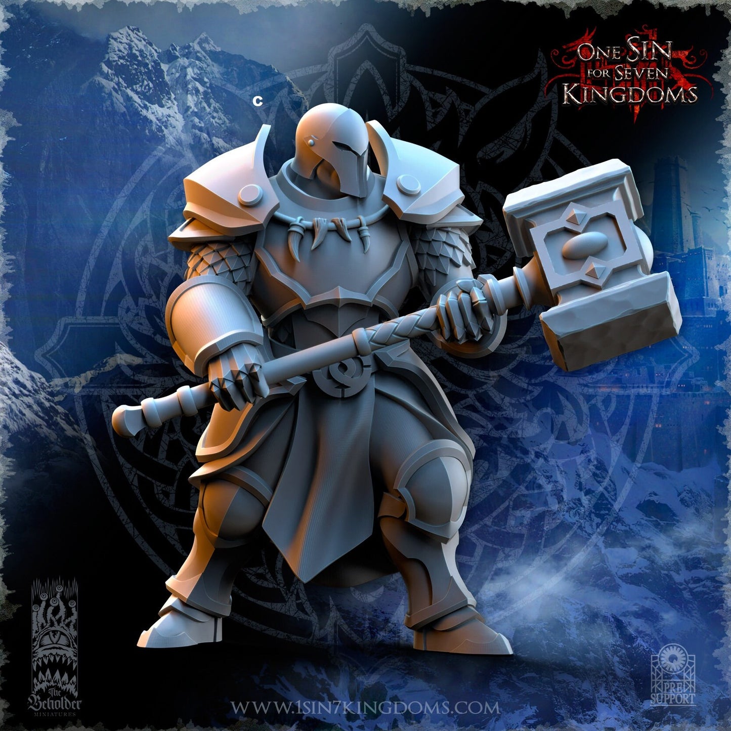StormWolves Sunderers Great Hammer | The Beholder Miniatures | Compatible with D&D/AoS | Fantasy | Tabletop RPG
