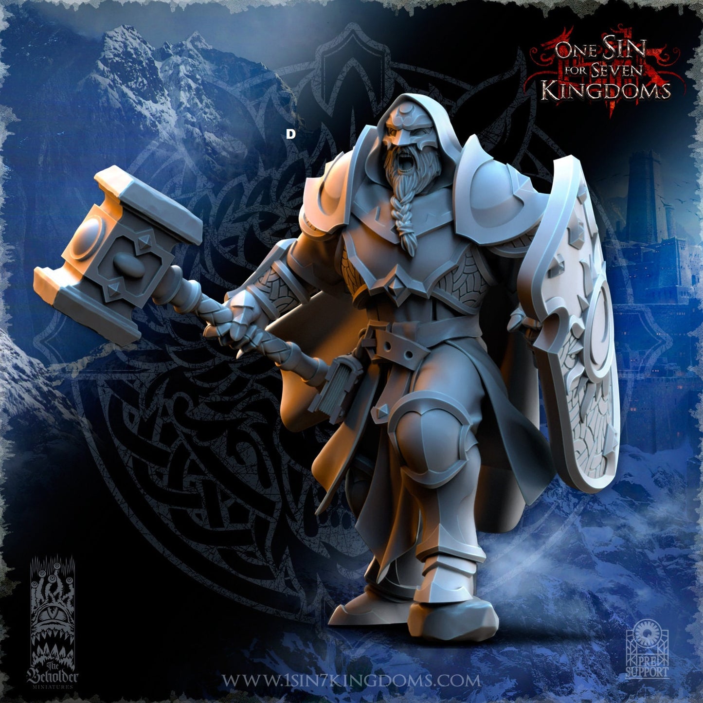 StormWolves Howlers Hammer and Shield | The Beholder Miniatures | Compatible with D&D/AoS | Fantasy | Tabletop RPG