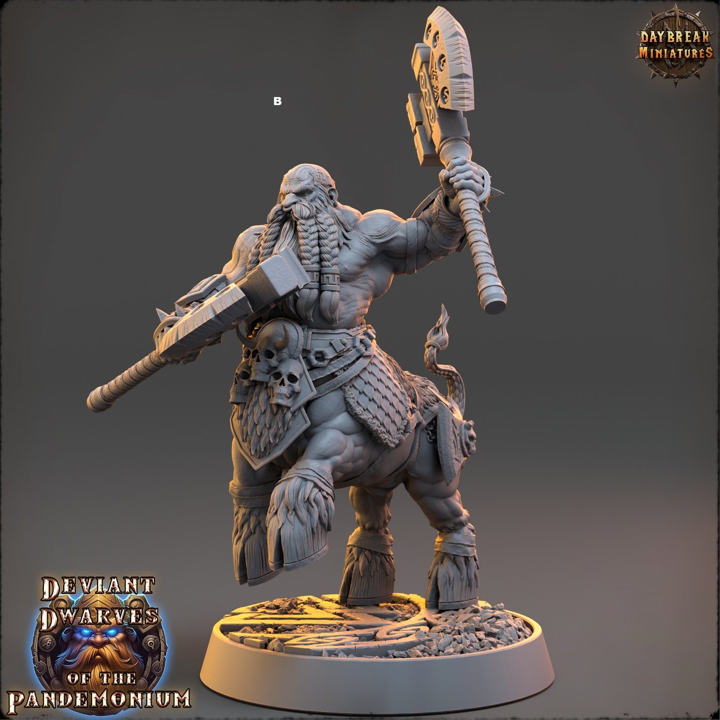 Deviant Dwarf Centaur | DayBreak Miniatures | Compatible with D&D/AOS | Fantasy | Tabletop