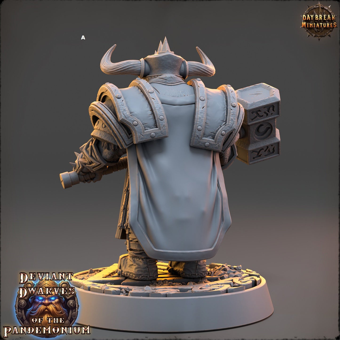 Deviant Dwarf Warrior | DayBreak Miniatures | Compatible with D&D/AOS | Fantasy | Tabletop