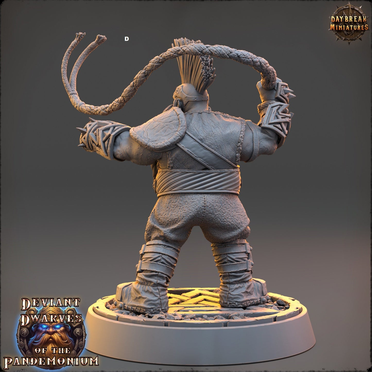 Deviant Dwarf Warrior | DayBreak Miniatures | Compatible with D&D/AOS | Fantasy | Tabletop