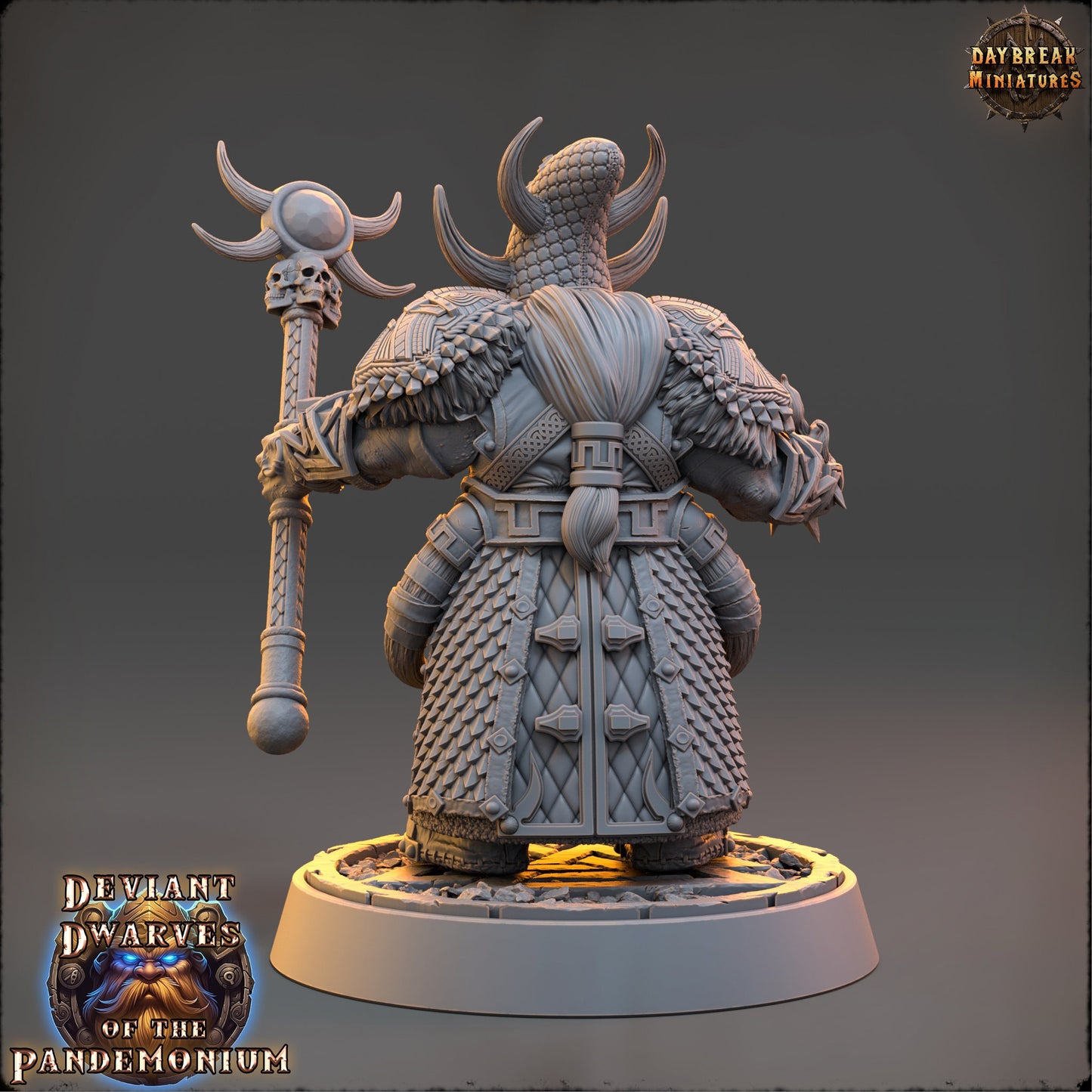 Deviant Dwarf Warlock | DayBreak Miniatures | Compatible with D&D/AOS | Fantasy | Tabletop