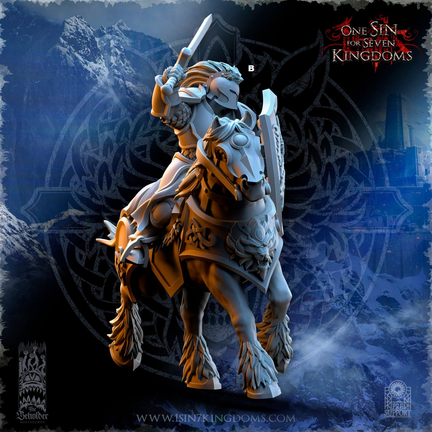 StormWolves Knight Sword and Shield | The Beholder Miniatures | Compatible with D&D/AoS | Fantasy | Tabletop RPG