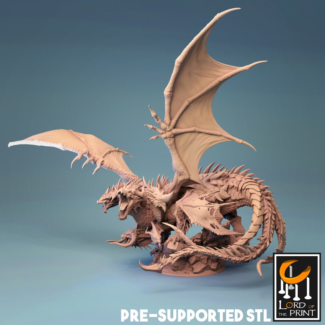 Tiamat Dragon | Rescale Miniatures | Compatible with D&D/AoS | Fantasy | Tabletop RPG