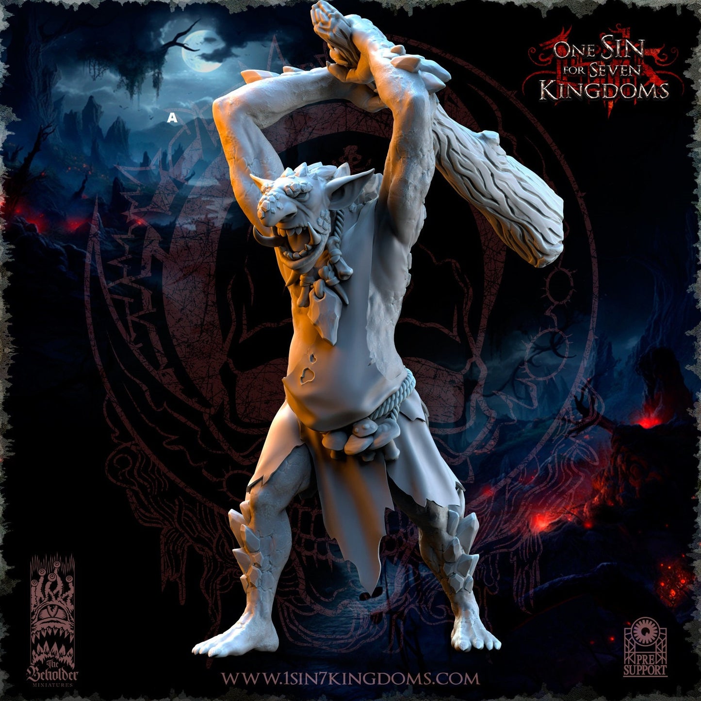 Rock Troll | The Beholder Miniatures | Compatible with D&D/AoS | Fantasy | Tabletop RPG