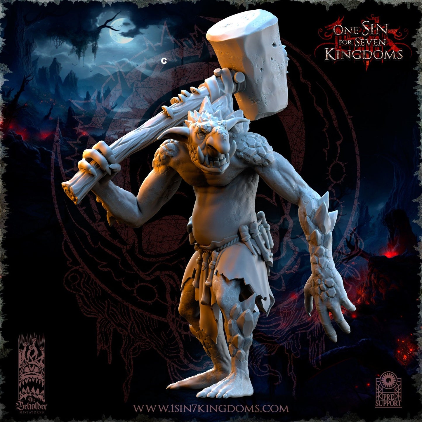 Rock Troll | The Beholder Miniatures | Compatible with D&D/AoS | Fantasy | Tabletop RPG