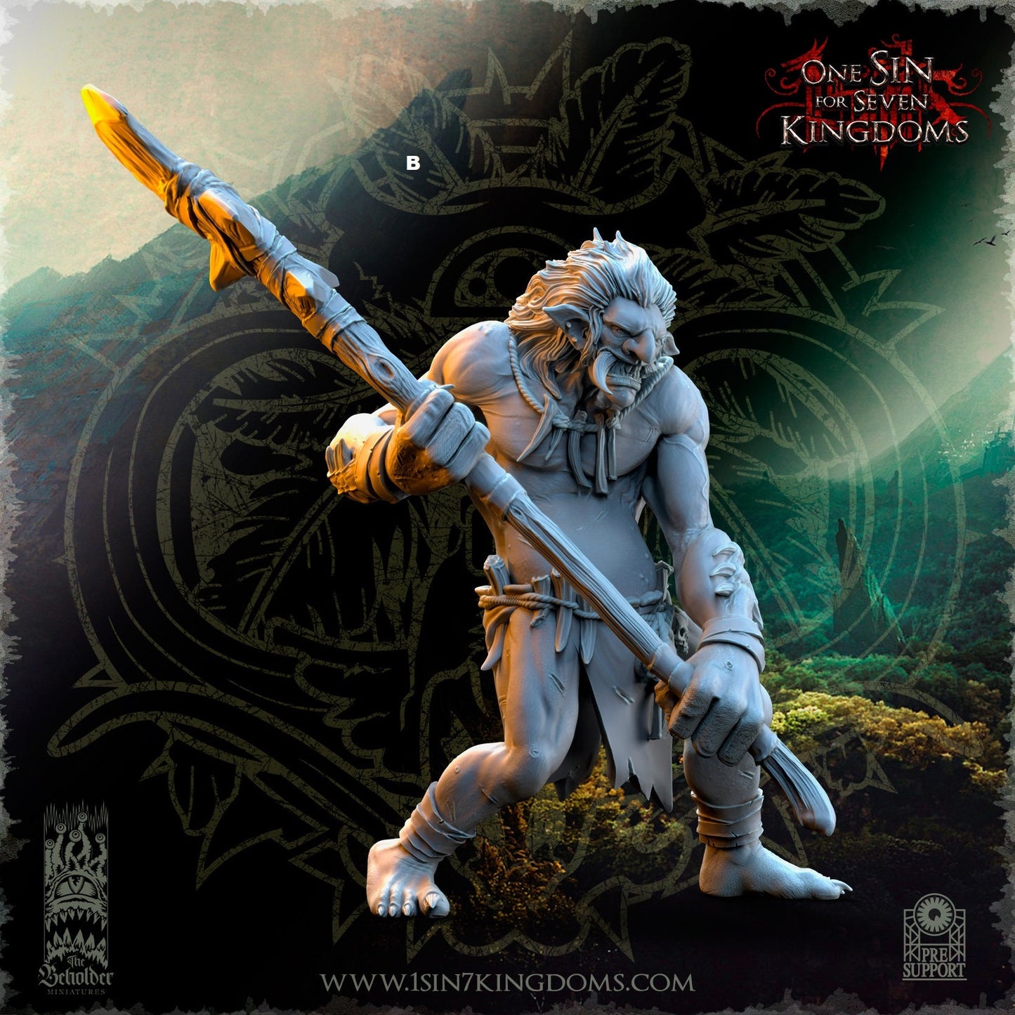 Mountain Troll | The Beholder Miniatures | Compatible with D&D/AoS | Fantasy | Tabletop RPG