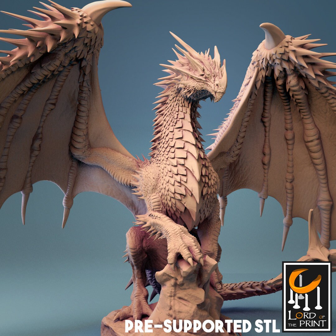 Red Dragon | Rescale Miniatures | Compatible with D&D/AoS | Fantasy | Tabletop RPG