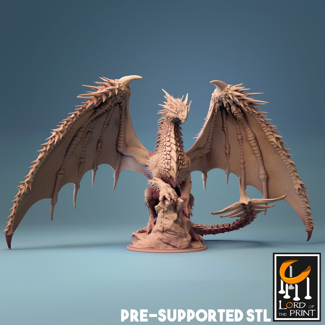 Red Dragon | Rescale Miniatures | Compatible with D&D/AoS | Fantasy | Tabletop RPG