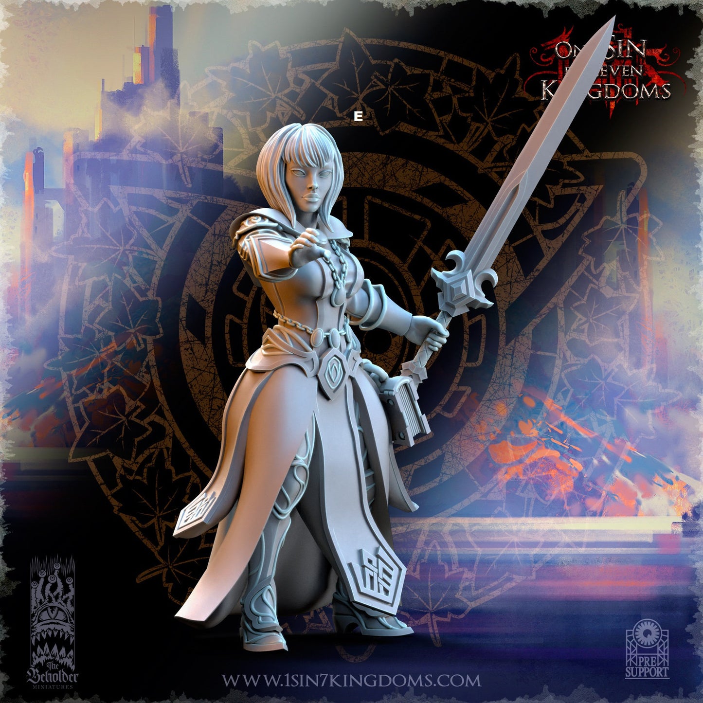 Elf Wizard Female with Sword | The Beholder Miniatures | Compatible with D&D/AoS | Fantasy | Tabletop RPG