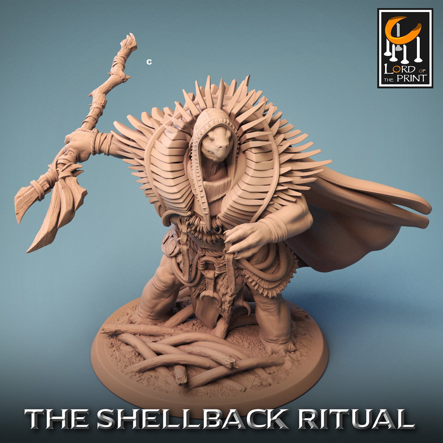 Shellback Shaman | Rescale Miniatures | Compatible with D&D/AoS | Fantasy | Tabletop RPG