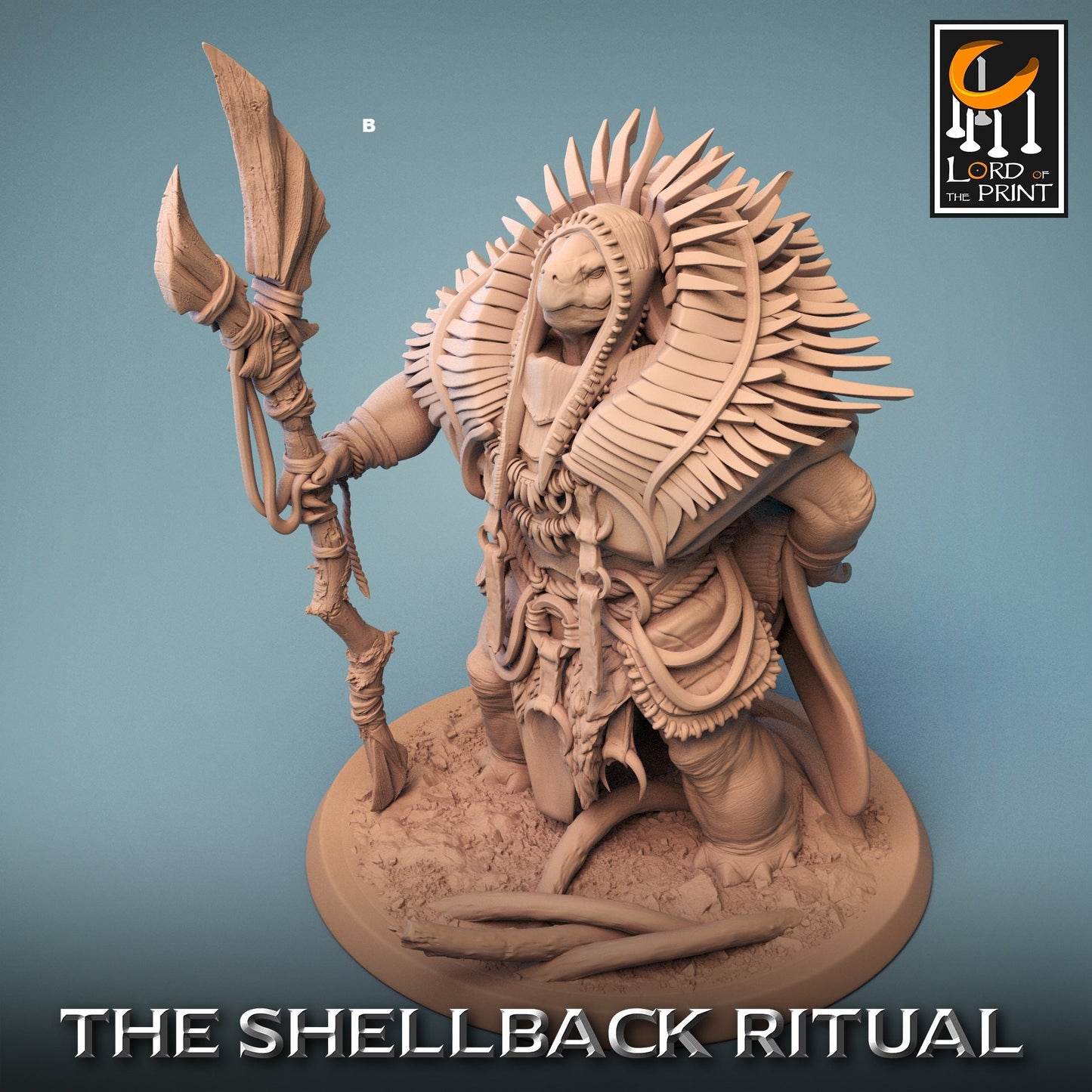 Shellback Shaman | Rescale Miniatures | Compatible with D&D/AoS | Fantasy | Tabletop RPG
