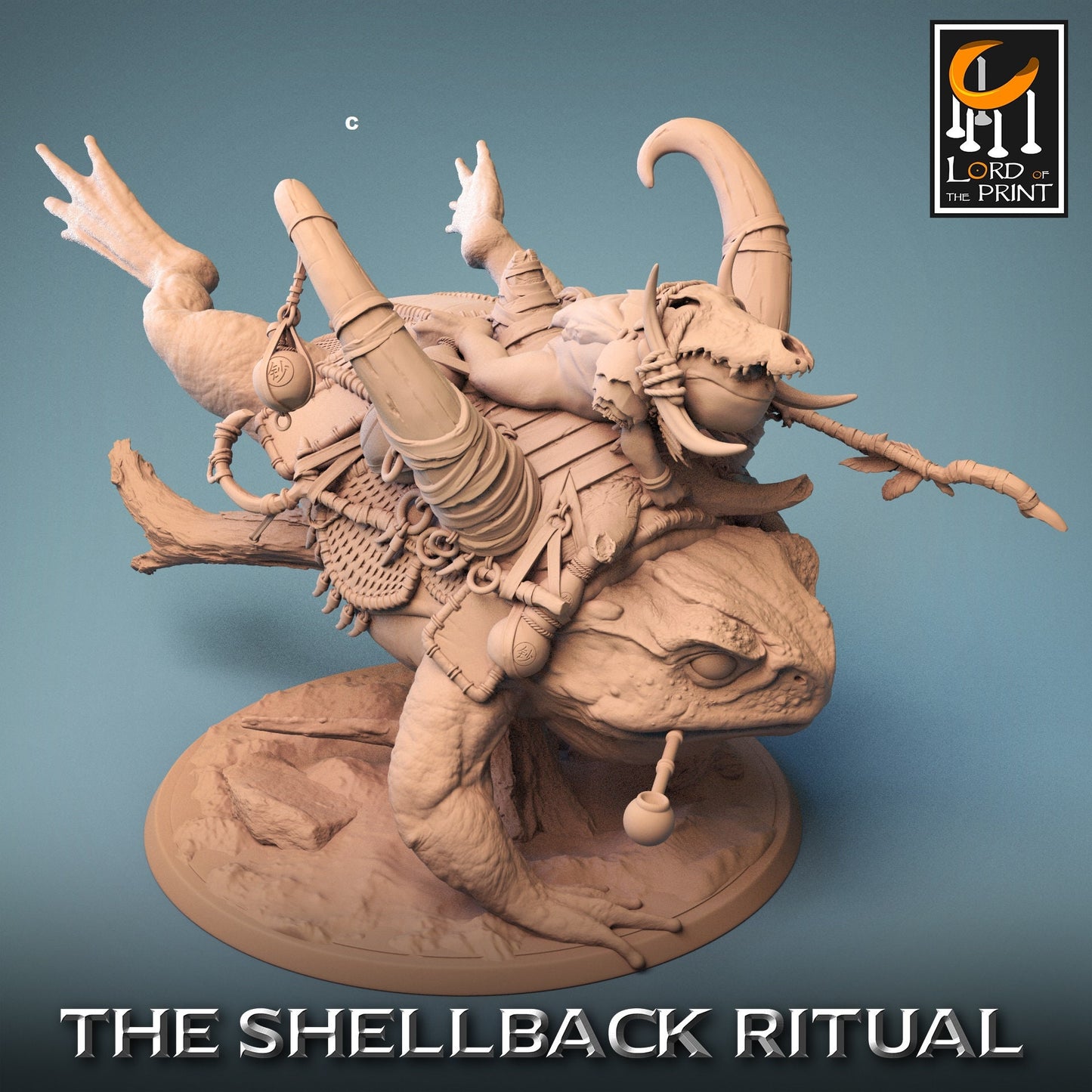 Shellback Mounted Battle Toad | Rescale Miniatures | Compatible with D&D/AoS | Fantasy | Tabletop RPG