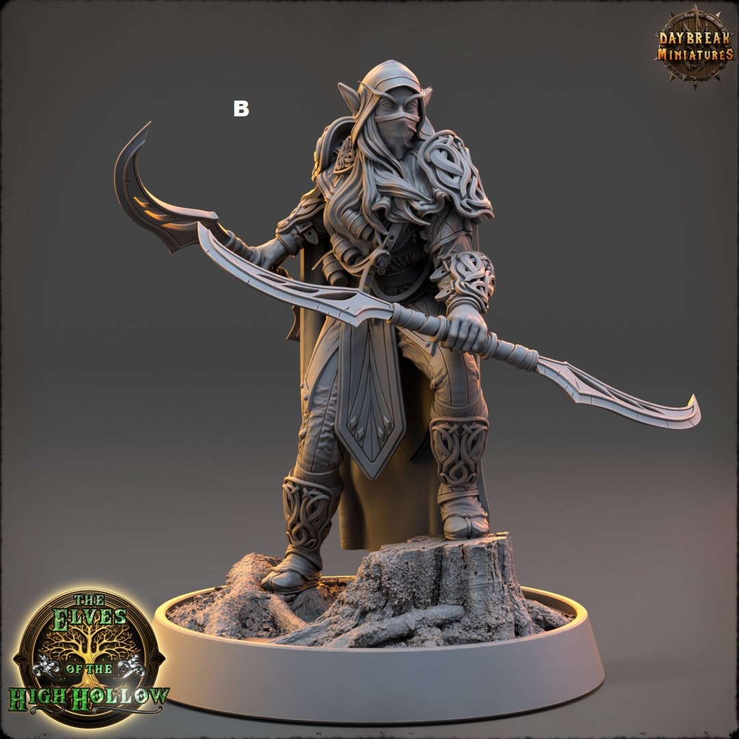 Wood Elf Warrior | DayBreak Miniatures | Compatible with D&D/AOS | Fantasy | Tabletop