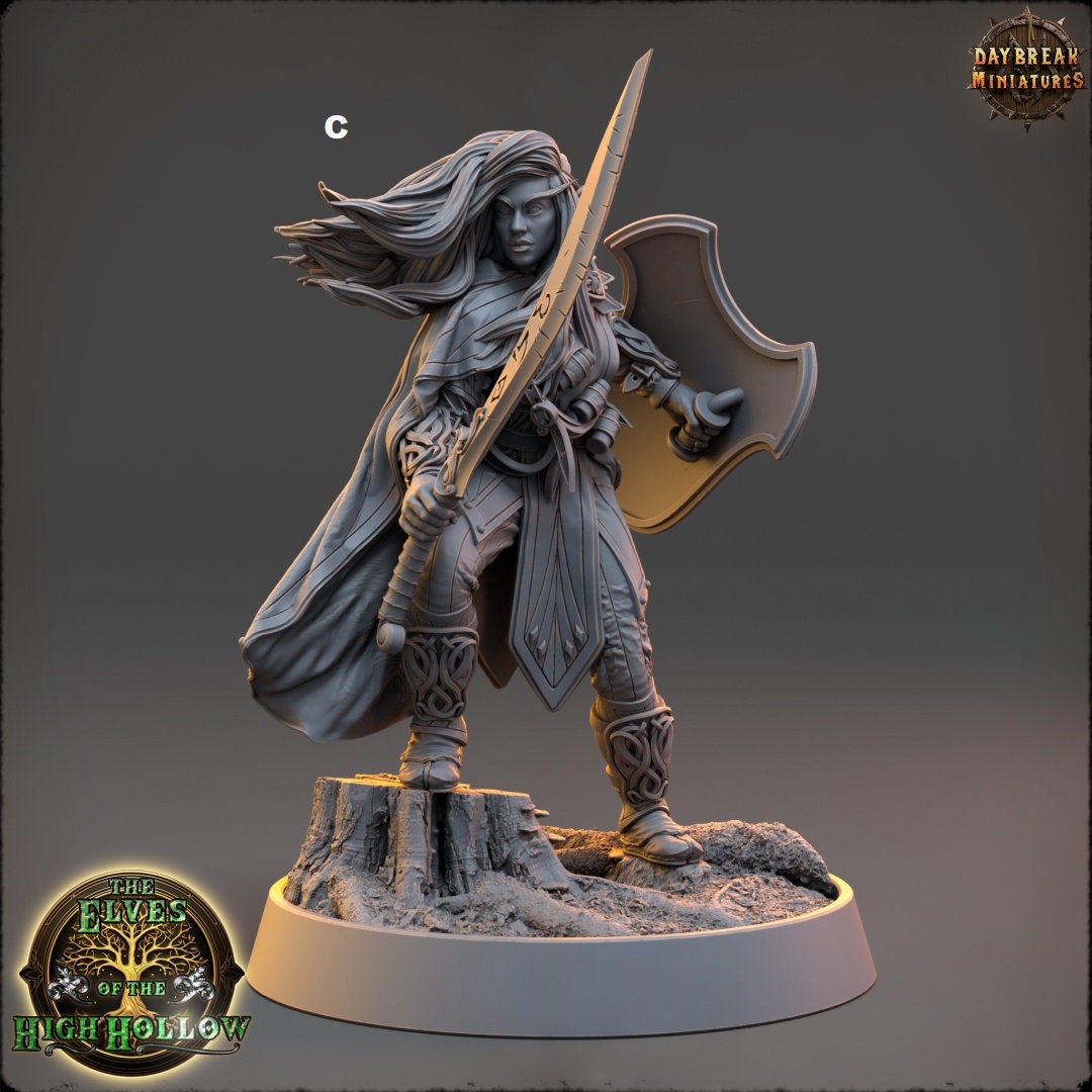 Wood Elf Warrior | DayBreak Miniatures | Compatible with D&D/AOS | Fantasy | Tabletop