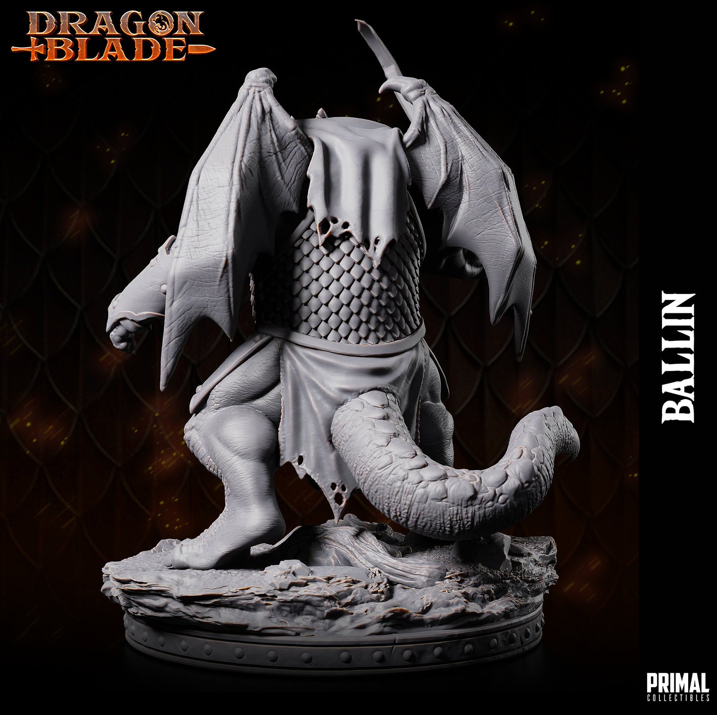 Draconian Warrior Ballin | Primal Collectibles | Compatible with D&D/AoS | Fantasy