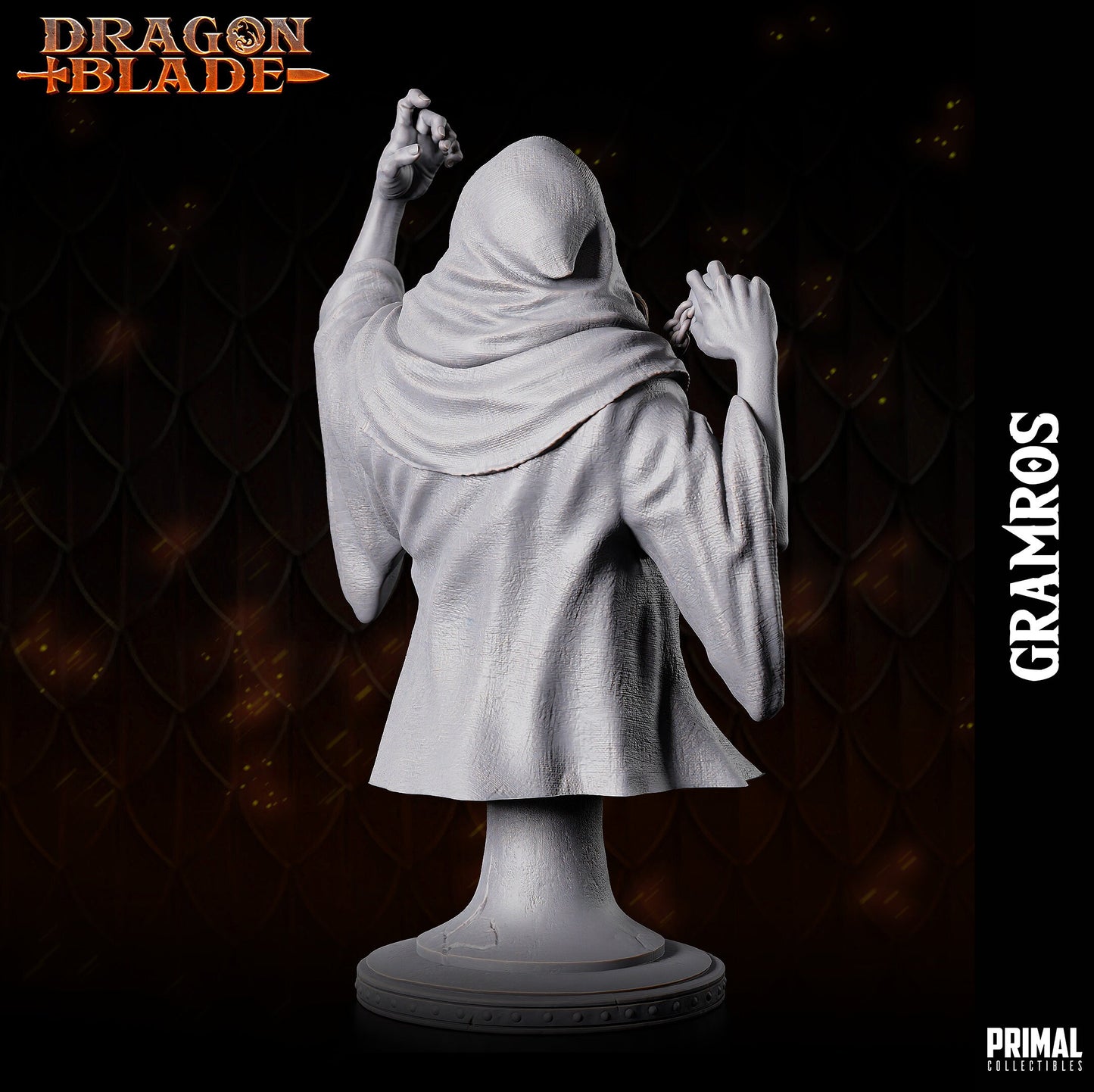 Dark Wizard Gramros Bust | Primal Collectibles | Compatible with D&D/AoS | Fantasy