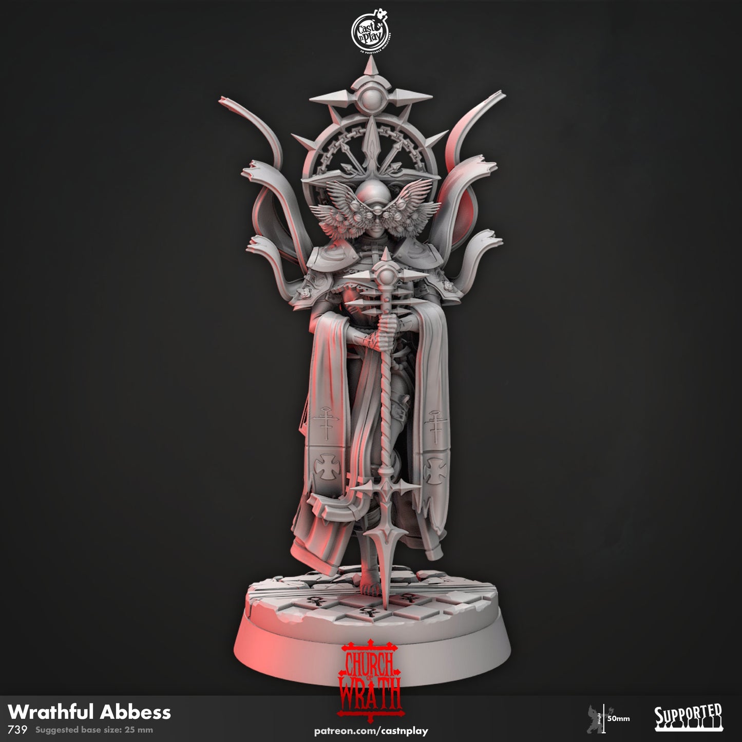 Wrathful Abbess Demon | CastnPlay | Compatible with D&D/AoS | Fantasy | Tabletop RPG