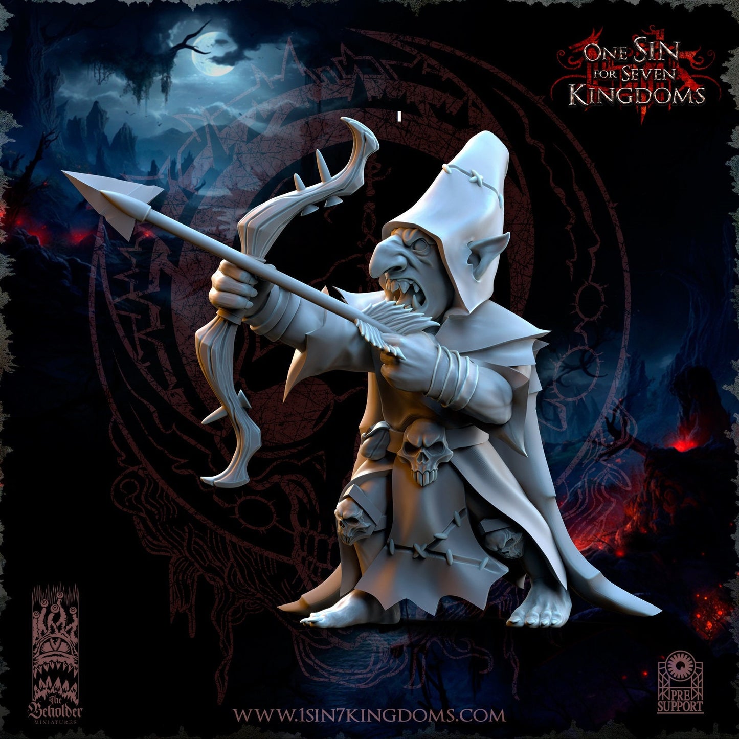 Black Horde Goblin Archer | The Beholder Miniatures | Compatible with D&D/AoS | Fantasy | Tabletop RPG