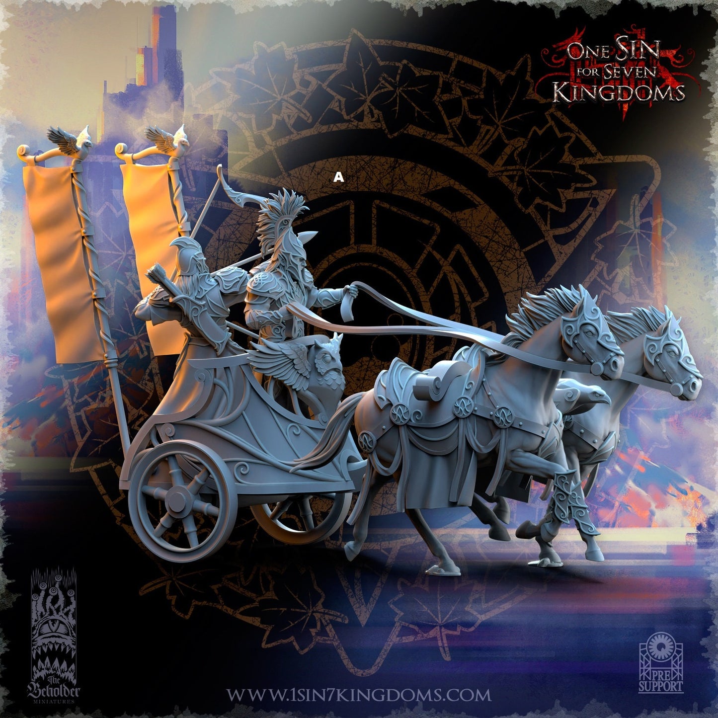 SilverMoor Elf Chariot | The Beholder Miniatures | Compatible with D&D/AoS | Fantasy | Tabletop RPG