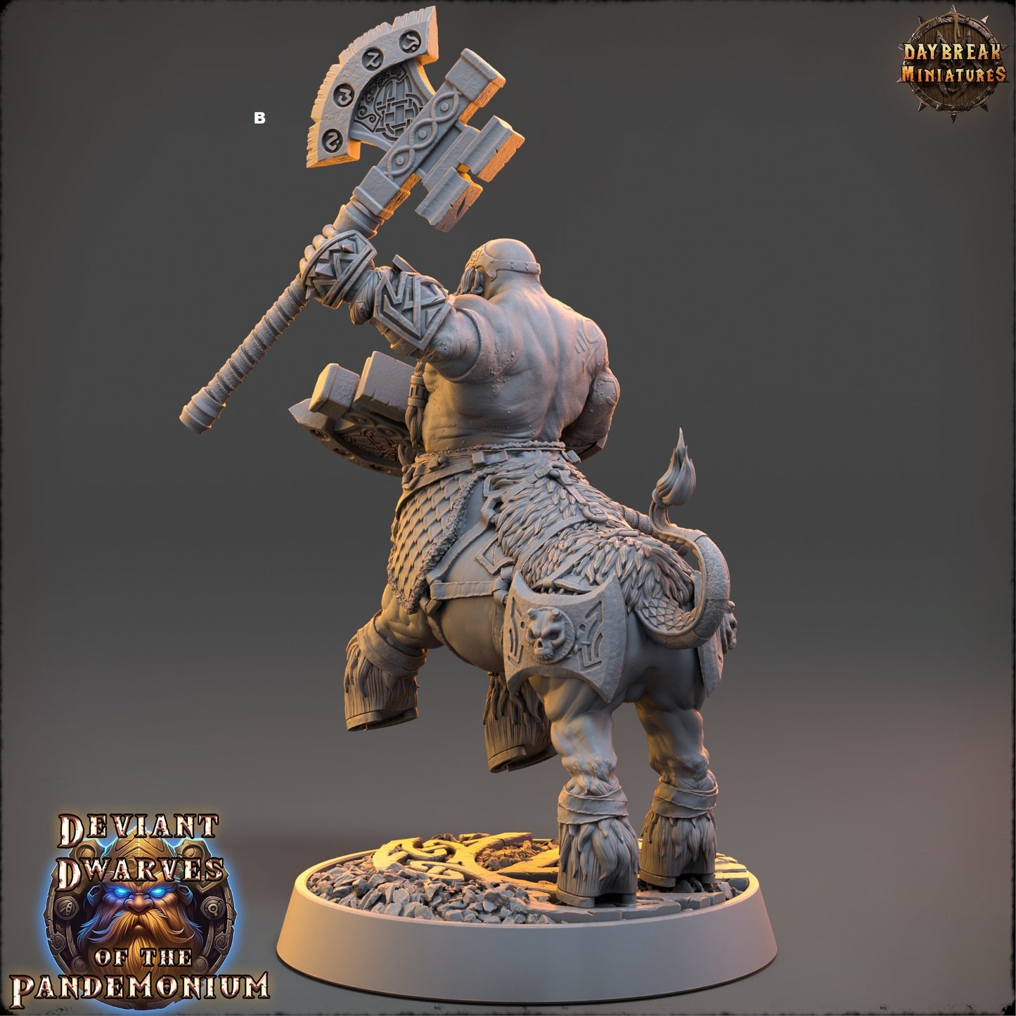 Deviant Dwarf Centaur | DayBreak Miniatures | Compatible with D&D/AOS | Fantasy | Tabletop