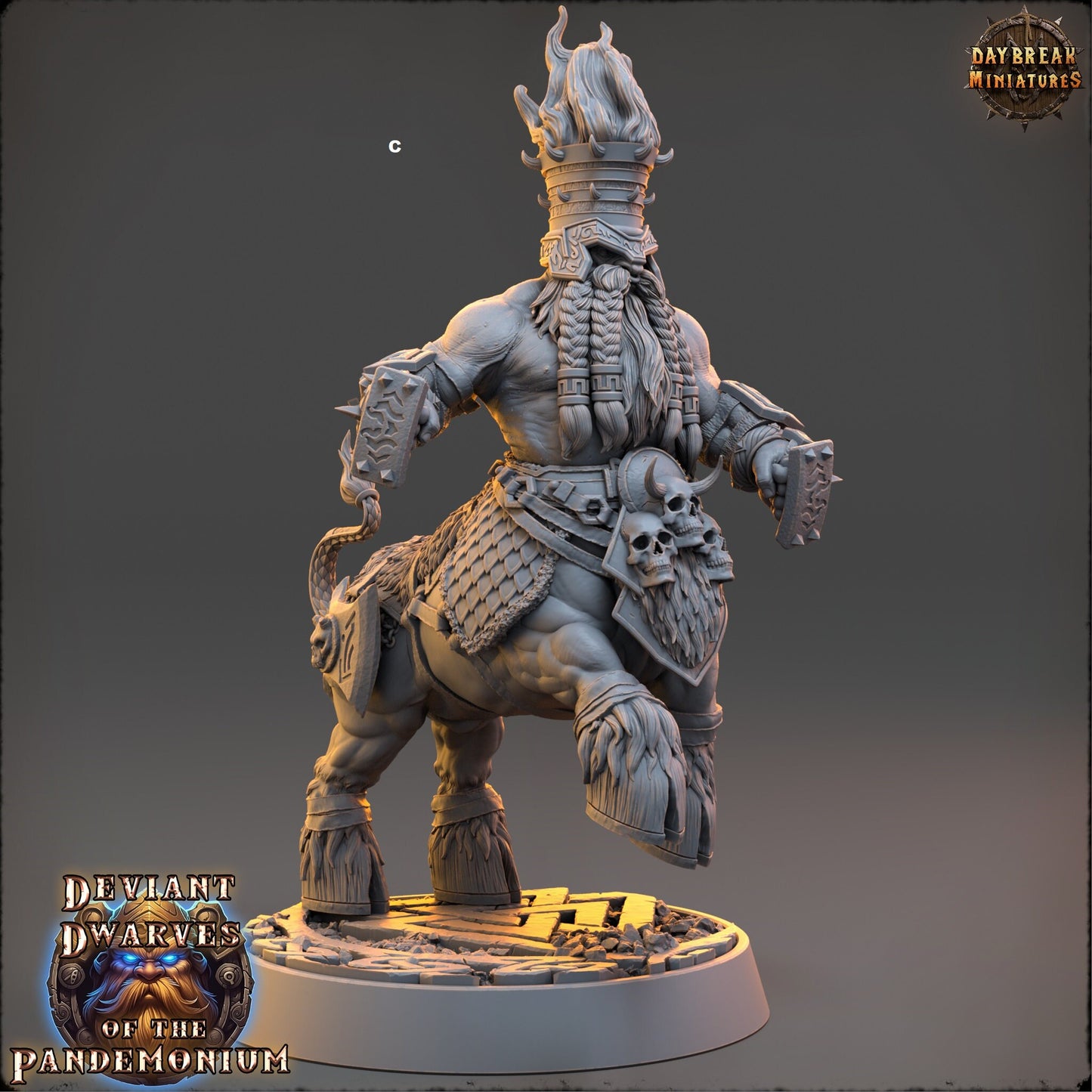 Deviant Dwarf Centaur | DayBreak Miniatures | Compatible with D&D/AOS | Fantasy | Tabletop