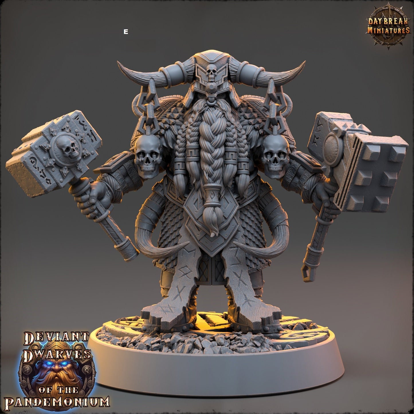 Deviant Dwarf Warrior | DayBreak Miniatures | Compatible with D&D/AOS | Fantasy | Tabletop
