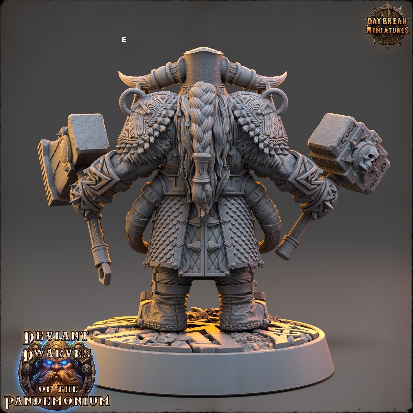 Deviant Dwarf Warrior | DayBreak Miniatures | Compatible with D&D/AOS | Fantasy | Tabletop