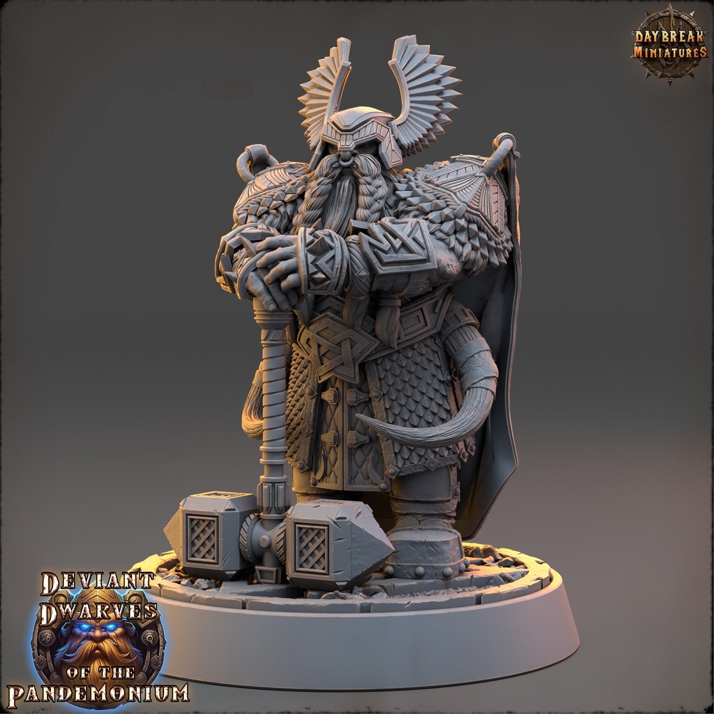 Deviant Dwarf Lord | DayBreak Miniatures | Compatible with D&D/AOS | Fantasy | Tabletop