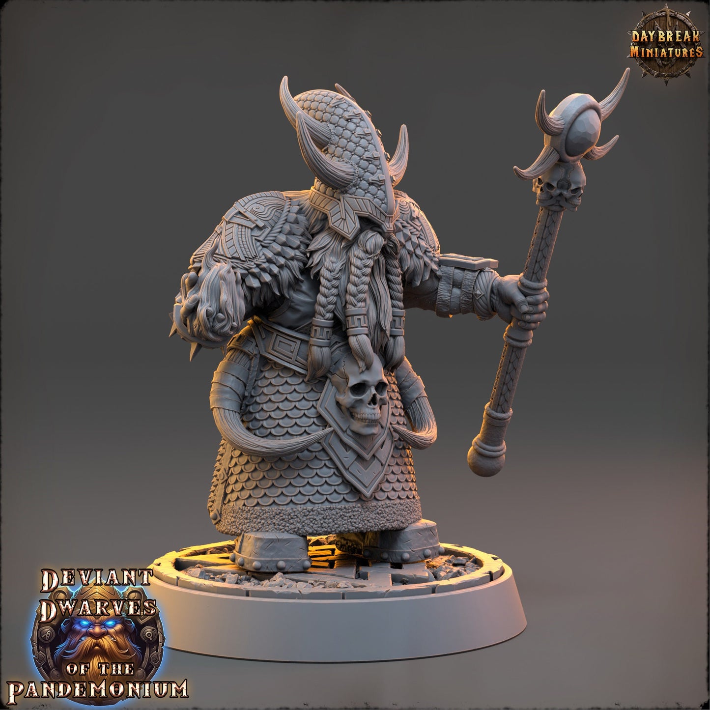 Deviant Dwarf Warlock | DayBreak Miniatures | Compatible with D&D/AOS | Fantasy | Tabletop