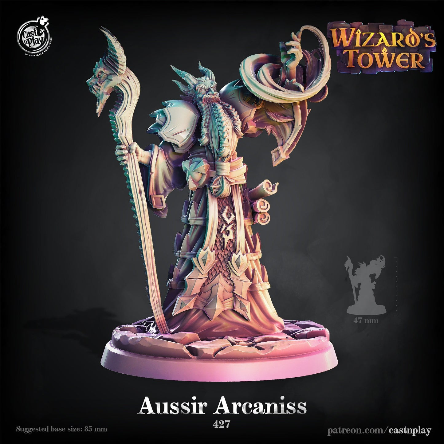 Evil Wizard Aussir | CastnPlay | Compatible with D&D/AoS | Fantasy