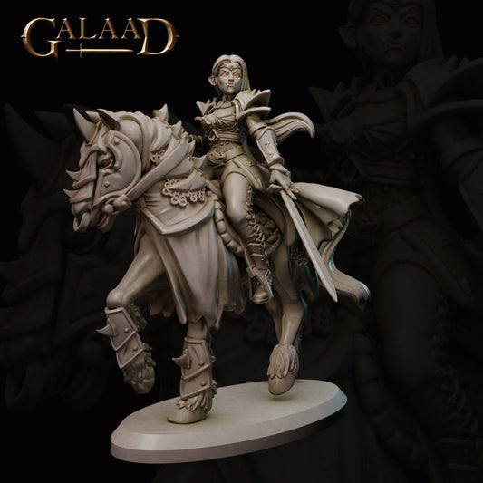 Female Vampire Knight Mounted | Galaad Miniatures | Compatible with D&D/AoS | Fantasy | Tabletop RPG